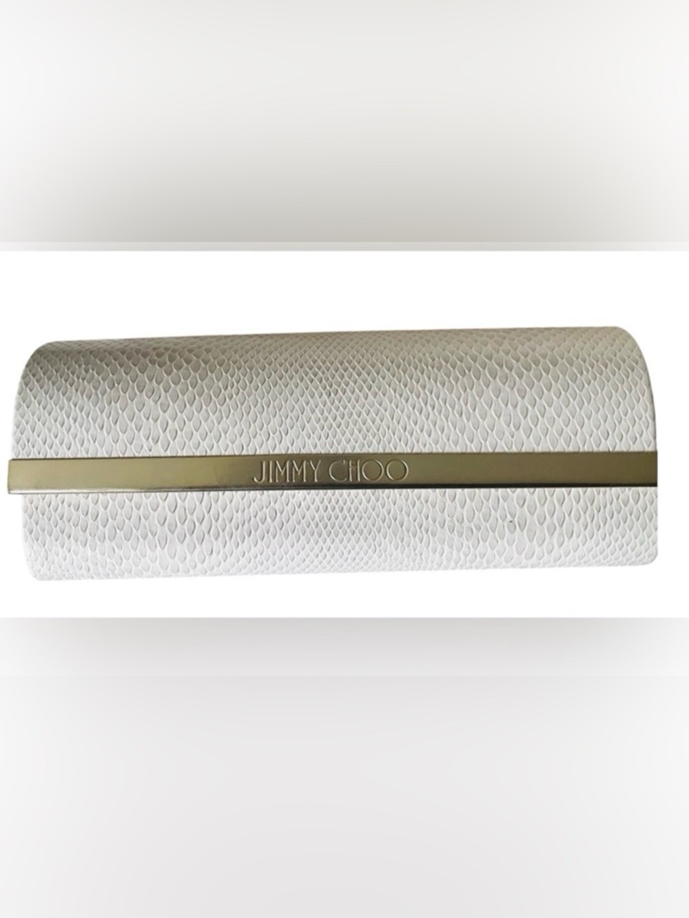 Jimmy Choo Ivory Textured eyeglass case